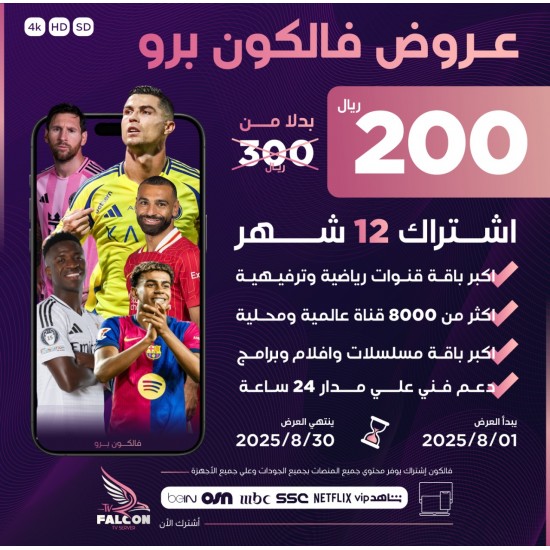 أشتراك فالكون 12 شهر