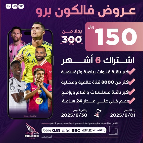 أشتراك فالكون 6 شهور